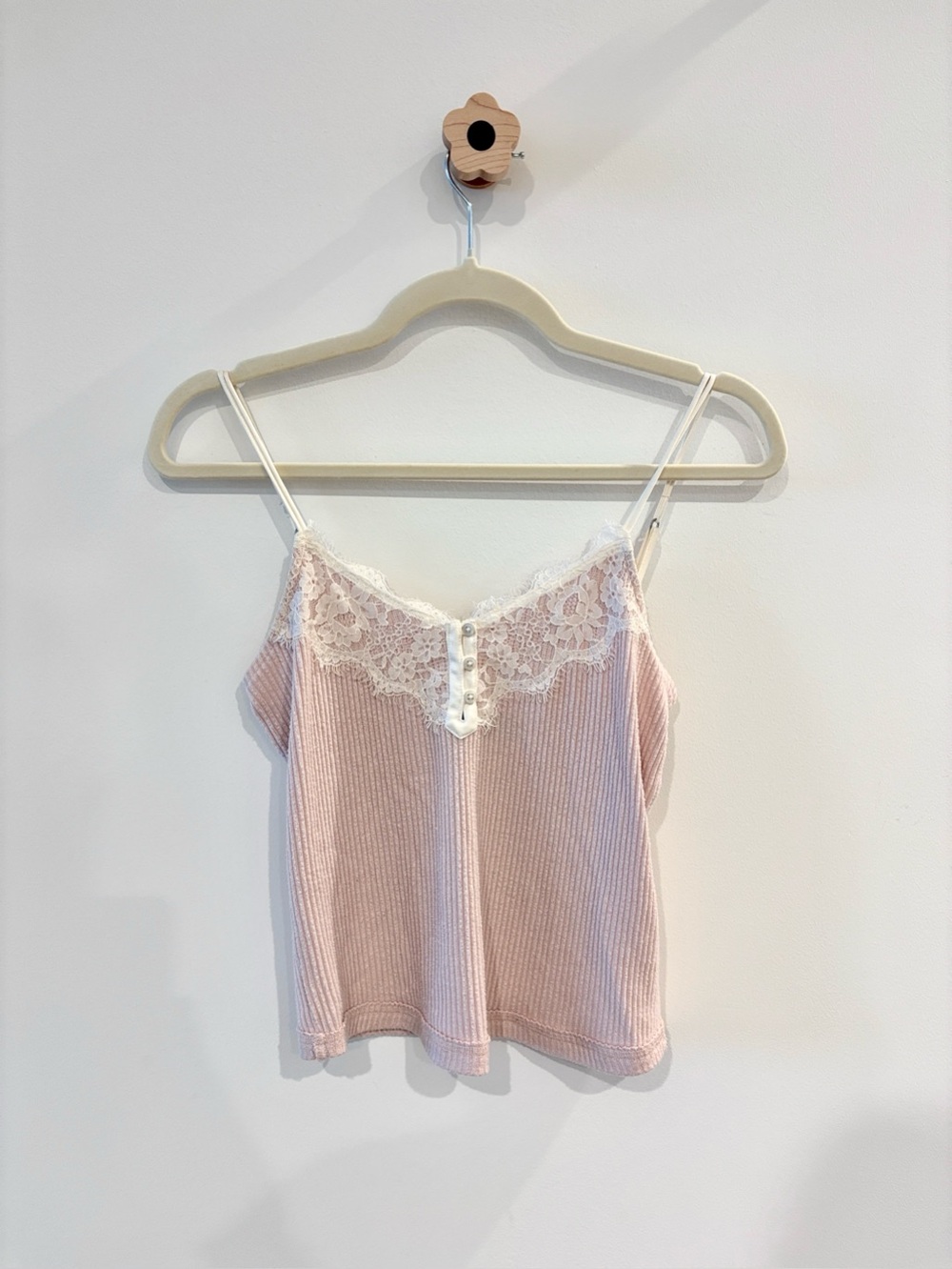 Abercrombie & Fitch Soft A&F Sleep Lace Trim Cami in Pink Size XS Like New